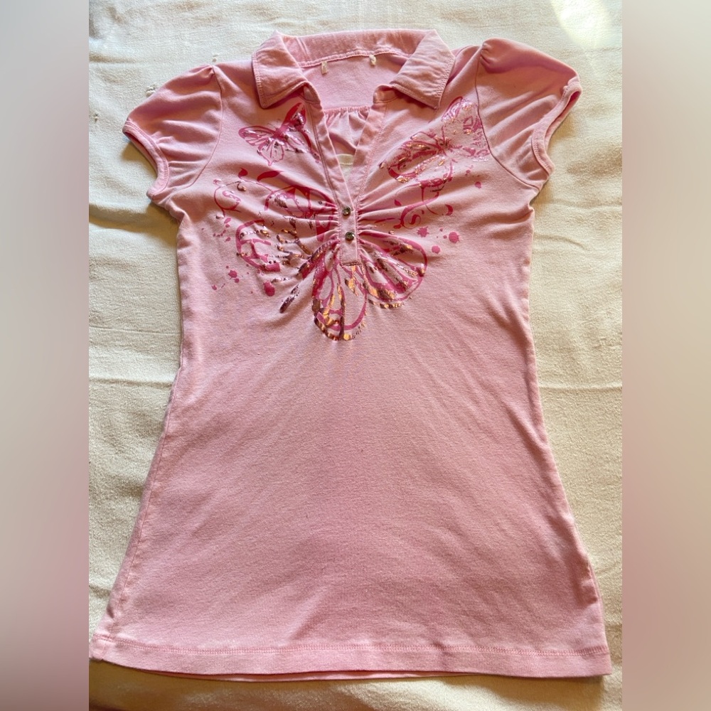 Butterfly Shirt Pink  size L